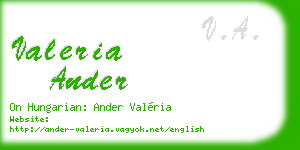 valeria ander business card